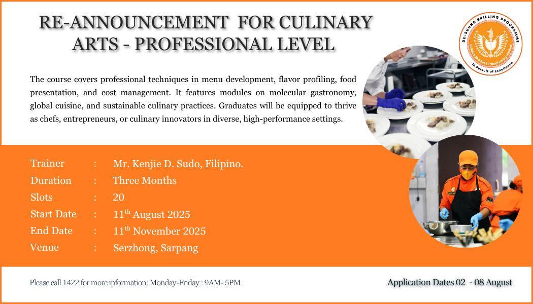 RE-ANNOUNCEMENT-Culinary Arts - (Professional Level)